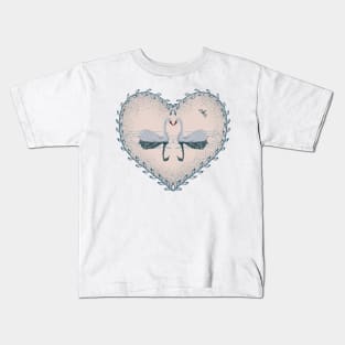 Swan lake in a love heart Kids T-Shirt